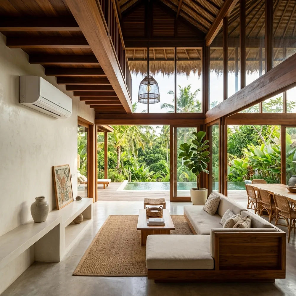 Instalasi AC Gaya Teknik Aircond di Villa Bali